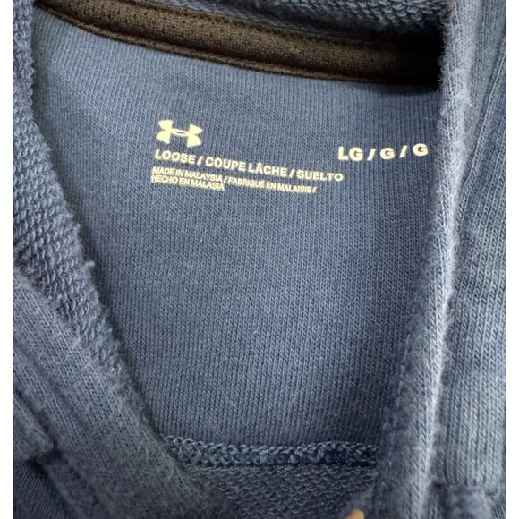 Under Armour Project Rock Terry Hoodie Sweatshirt Respect Blue Men's Large L - Picture 7 of 9